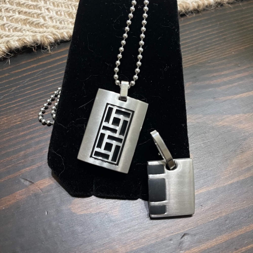 2 Mens Stainless Steel Pendants